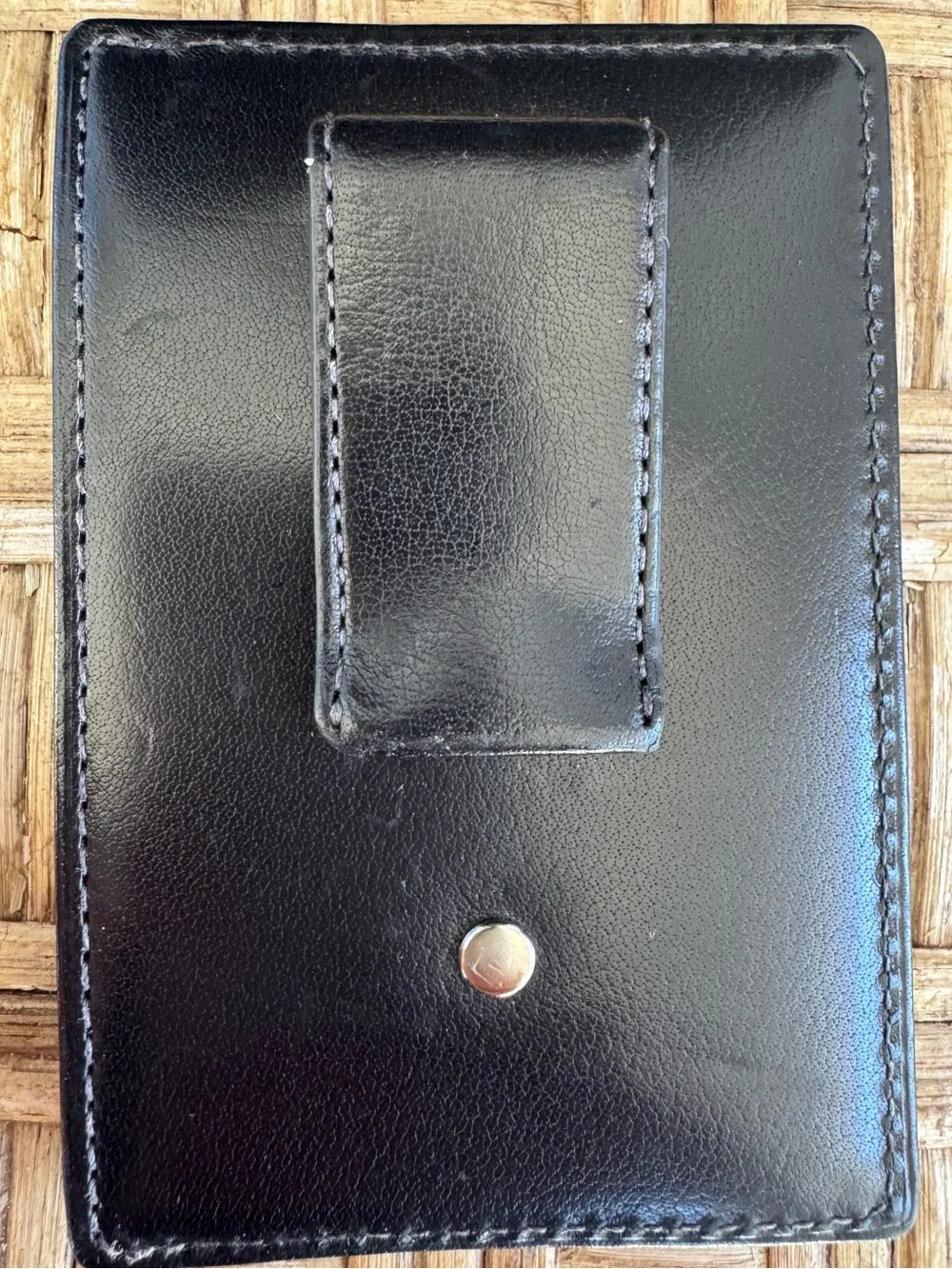 Coach Thin Wallet with Money Clip Black Leather